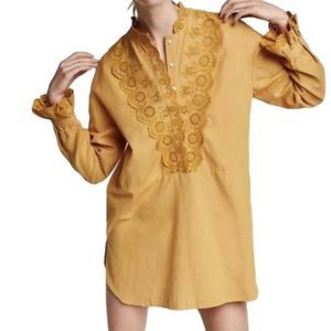 NWT ZARA women’s embroidery eyelet linen blend tunic top